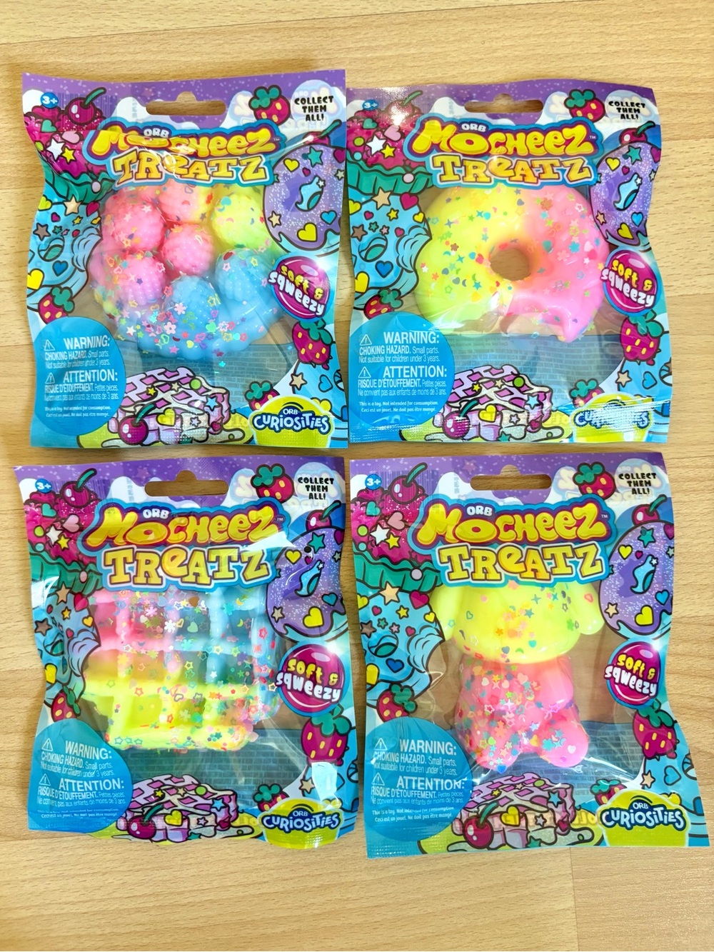 Set of 4 Taba Squishys Donut Dog Waffles | Sensory ORB Mocheez Treatz *NEW*